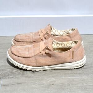 Hey Dude Wendy Sparkling Rose Gold Slip on Shoes Woman's Size 9